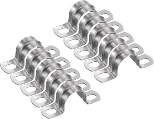 Miniatura 26 de HARFINGTON 10 abrazaderas de conducto de 5/16 pulgadas y 0.315 in, abrazadera de tubo M8 U, correa de tubo rígida de acero inoxidable, soporte