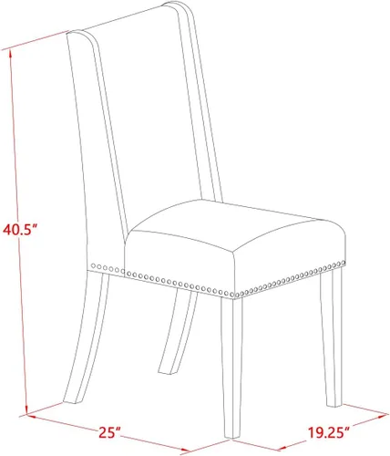 Miniatura 3 de East West Furniture FLP8T04 Florence Parson - Juego de 2 sillas tapizadas de tela de lino color marrón claro con ribete de clavo, color nogal Nuez