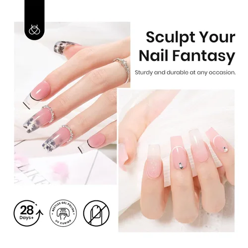 Miniatura 4 de Beetles - Gel de uñas de polietileno sin hema, 2.16 oz, gel de extensión de uñas transparente que fortalece naturalmente el arte de larga duración