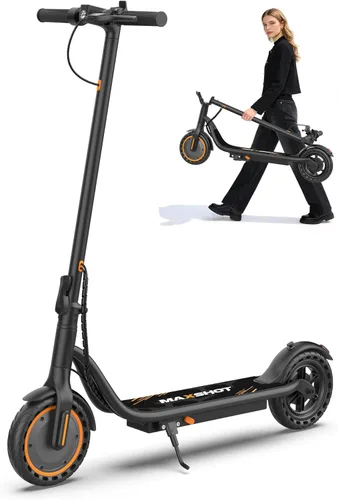 Miniatura 10 de Maxshot Electric Scooter, 350W/500W Powerful Motor, 19-22 MPH Max Speed, 15-28 Miles Range, Foldable escooter with Dual Braking Systems, Smart APP