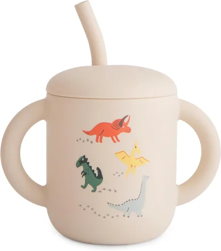 Miniatura 19 de mushie - Taza de entrenamiento de silicona 100% y pajita para niños pequeños 6 meses en adelante (Ballenas)