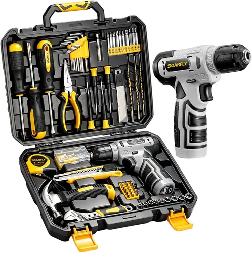 Miniatura 10 de SOARFLY Upgradd Juego de Herramientas de 180 Piezas - Caja de Herramientas con Taladro Inalámbrico de 8V, Juego de Taladro Manual para Hombres