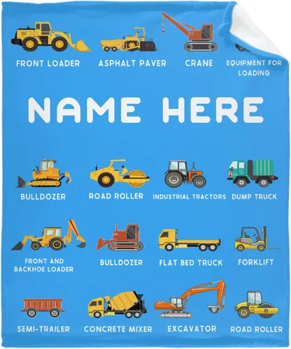 Miniatura 16 de Manta de bebé personalizada con nombre, para niñas, niños, amantes de los camiones, regalo para bebés, recién nacidos, niños, manta de franela
