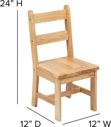 Miniatura 5 de Flash Furniture Kyndl - Juego de mesa y silla de madera maciza para niños, sala de juegos, dormitorio, cocina, juego de 3 piezas, color natural