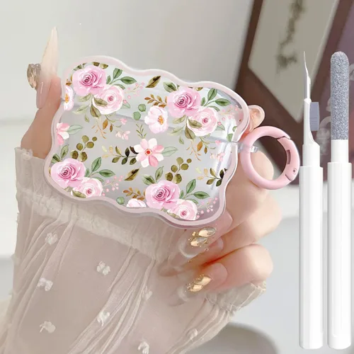 Miniatura 29 de Bonita funda transparente para AirPods Pro 2/1 Gen, diseño de lazo 3D femenino, funda protectora y a prueba de golpes de TPU suave Kawaii para Apple