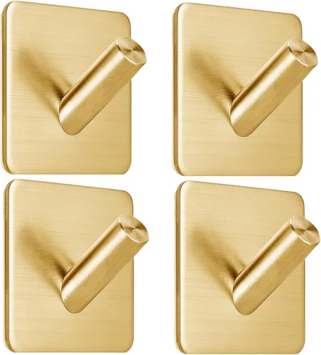 Miniatura 11 de Fotosnow Ganchos de pared adhesivos negro mate, curva de bloqueo de 15 libras, antideslizante, acero inoxidable, sin taladro, ganchos para baño
