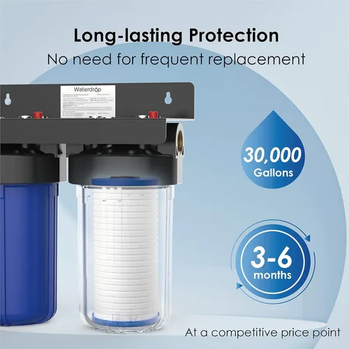 Miniatura 9 de Waterdrop AP810 - Filtro de agua de repuesto para toda la casa para 3M® Aqua-Pure AP810, AP801, AP811, Whirlpool® WHKF-GD25BB, WHKF-DWHBB, 10 x 4.5