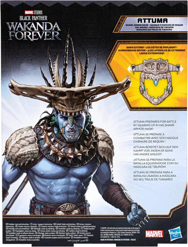 Miniatura 10 de Marvel Studios' Black Panther: Wakanda Forever Attuma Shark Armor Mask Juguete de juego de rol con función de expansión Hammerhead