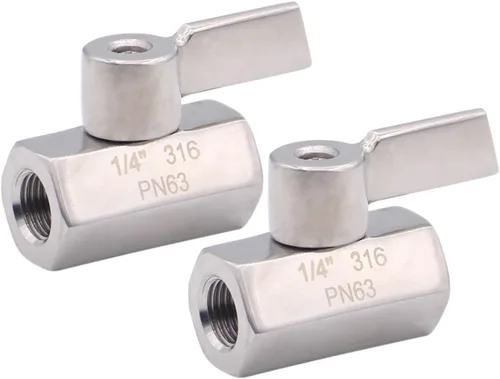 Miniatura 15 de DERNORD Válvula de bola de acero inoxidable Mini rosca NPT hembra (1" hembra y hembra)