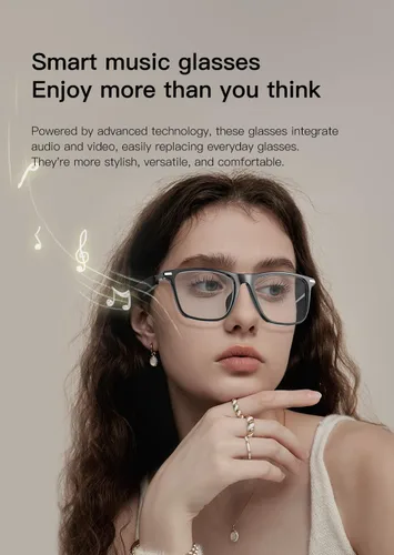 Miniatura 3 de Traducción de lentes inteligentes AI con lentes fotocrómicas, soporte de lenguaje en tiempo real, gafas de audio de oreja abierta para música