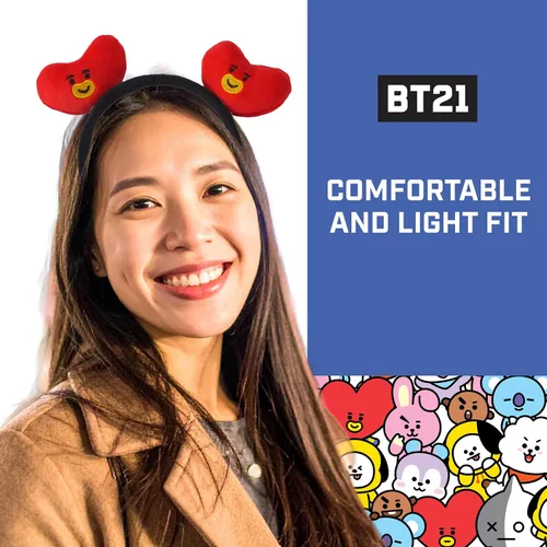 Miniatura 39 de Concept One BT21 LINE FRIENDS - Diadema bordada de felpa 3D para mujer, Chimmy