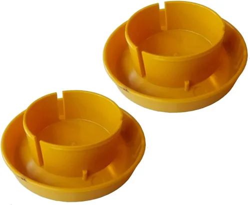 Pinnon Hatch Farms Waterer a prueba de ahogamiento para pollitos amarillo Mason Jar Waterer - Tarro no incluido (2)