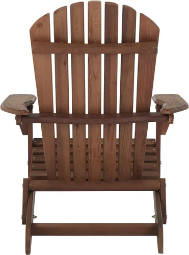 Miniatura 7 de Juego de 2 sillas Adirondack plegables de madera, sillas de madera para jardín al aire libre, silla de patio de madera de cedro maciza para jardín