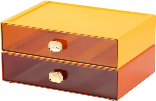 Miniatura 15 de Amplios cajones de escritorio, organizador de escritorio apilable, caja de almacenamiento de plástico para oficina, escuela y suministros para el 4