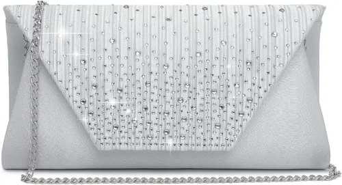 Miniatura 8 de Dasein - Bolsos de mano para mujer, para bodas, carteras para fiestas, bolsos de mano tipo clutch para cócteles, graduación, formales con strass