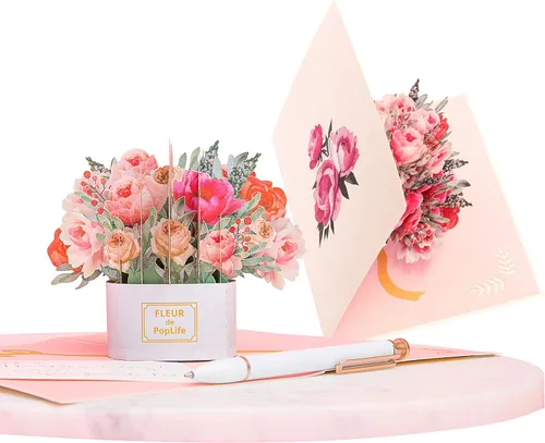 PopLife - Tarjeta de felicitación para el día de la madre, tarjeta 3D para aniversario, San Valentín, gracias, feliz cumpleaños, para mamá, esposa,