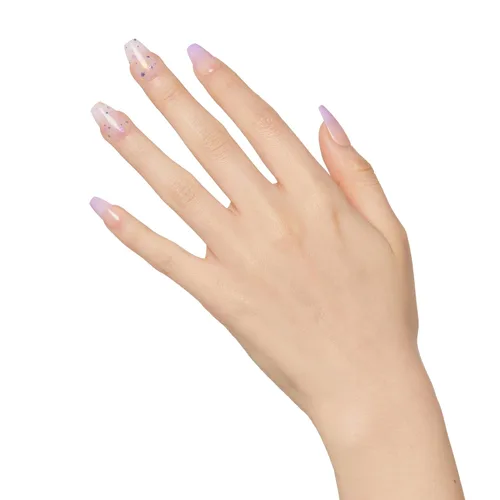 Miniatura 4 de Uñas postizas sin pegamento KISS imPRESS, diseño "All I Want" Púrpura y Blanco