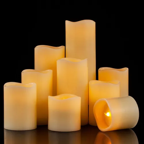 Miniatura 3 de Velas grandes de LED sin llama con temporizador remoto de 10 botones, de Ry