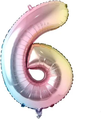 Miniatura 11 de Globos de números de 32 pulgadas, globo de aluminio, bola de dígitos degradados de arco iris, decoración de fiesta de cumpleaños, suministros