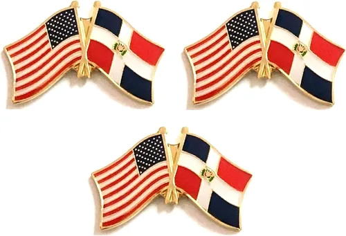 Miniatura 163 de 3 Pines de solapa con banderas de Estados Unidos y países internacionales, paquete de 3 pines dobles con diseño de banderas de Estados Unidos
