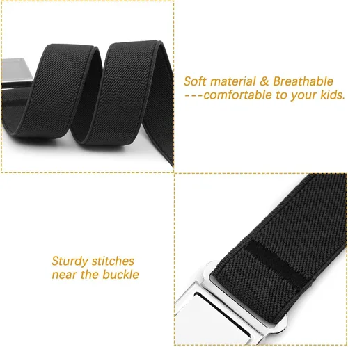 Miniatura 23 de JASGOOD Cinturón magnético ajustable para niños y niñas, cinturón elástico con hebilla magnética fácil para niñas de regreso a la escuela