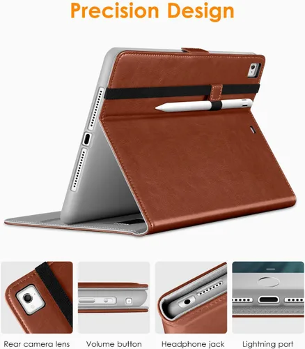 Miniatura 4 de DTTO para iPad de 9.7 pulgadas 5ª/6ª generación 2018/2017 con soporte para Apple Pencil, funda de piel premium con función atril para iPad de 9.7