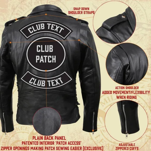 Miniatura 4 de Milwaukee Leather LKM1781 - Chaqueta de motocicleta clásica premium para hombre The Legend en negro con forro acolchado de piel Grm1011-negro