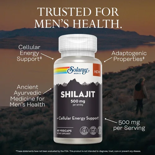 Miniatura 3 de SOLARAY Shilajit 500 mg, PrimaVie (R) Himalayan Shilajit para hombres, apoyo de energía celular adaptogénica, suplemento de salud masculina, vegano