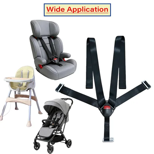 Miniatura 6 de Arnés universal de 5 puntos para el pecho del asiento del bebé con hebilla de bloqueo, correas ajustables de repuesto para silla alta de bebé