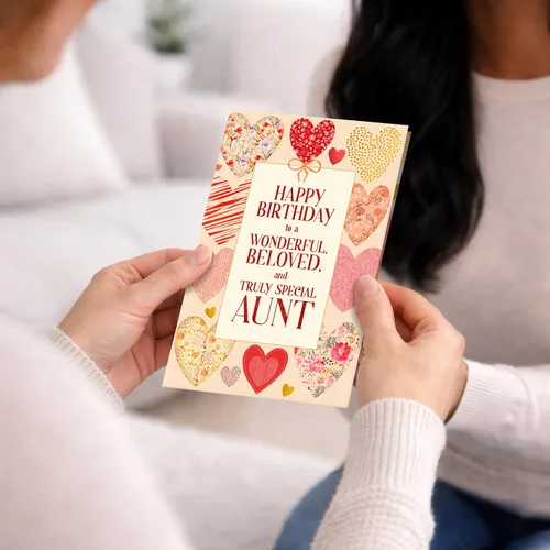 Miniatura 6 de Prime Greetings Tarjeta de cumpleaños para tía, hecha en Estados Unidos, tarjeta gruesa con sobre de primera calidad empaquetada en un correo