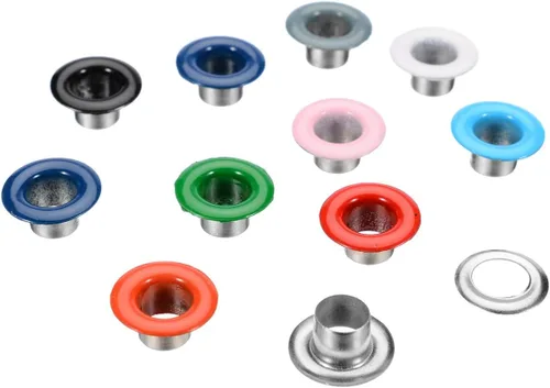 Miniatura 4 de 400 unidades, 10 colores, ojales de metal de 0.197 in y ojales con caja de almacenamiento de herramientas de instalación para ropa, zapatos, bolsa