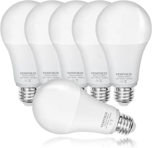 Miniatura 9 de Venforze Bombilla brillante, equivalente a 150 W-200 W, 2500 LM, E26, bombilla LED 23 W, luz diurna blanca, 5000 K, A21, no regulable, paquete de 2