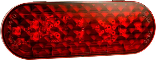 Grote 54752 Luces LED Ovaladas de 6" de Parada, Cola y Giro con Luz de Reversa Integrada - Terminación de Clavija Macho Rojo