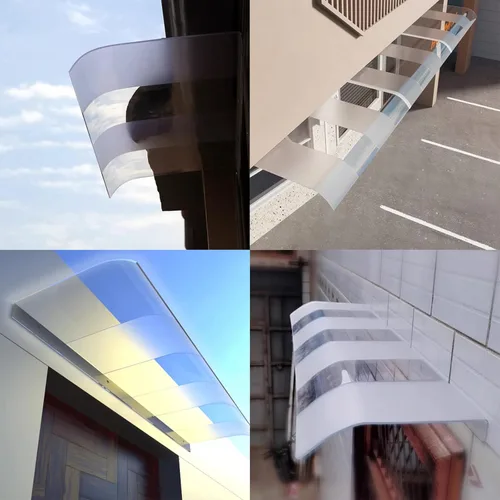 Miniatura 7 de Toldo de protección UV para ventana, toldo para puerta, toldo para puerta delantera al aire libre, patio, cubierta de policarbonato transparente