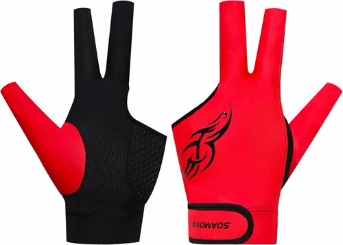 Miniatura 7 de Guantes de billar para mano izquierda, 3 dedos, guantes de billar transpirables, de secado rápido, guantes de billar profesionales para accesorios