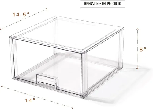 Miniatura 2 de BINO Cajones de almacenamiento apilables, Extra Grande Alto - Transparente THE CRATE COLLECTION Contenedores de almacenamiento con cajones