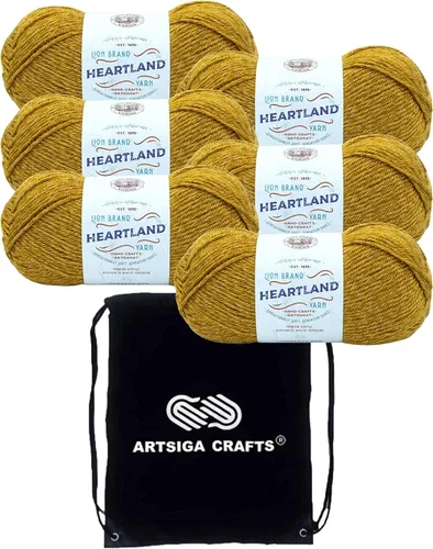 Miniatura 38 de Lion Brand Heartland Capitol Reef 136-140 (3 cadejos - mismo lote de tinte) Hilo estambre medio #4 acrílico para crochet y tejer con bolsa