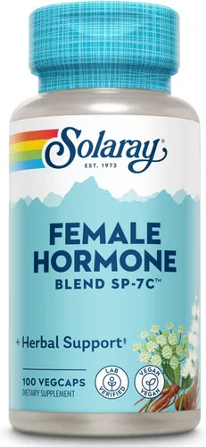 SOLARAY Mezcla de Hormonas Femeninas SP-7C | Con Cimicifuga, Dong Quai, Pasiflora, Yam Silvestre y Más | 100 Cápsulas Vegetales, 50 Porciones