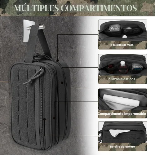 Miniatura 4 de QT&QY Neceser táctico para hombre, bolsa de higiene EDC herramienta militar Molle bolsas pequeñas Dopp Kit de afeitado para hombre Bolsas de ducha