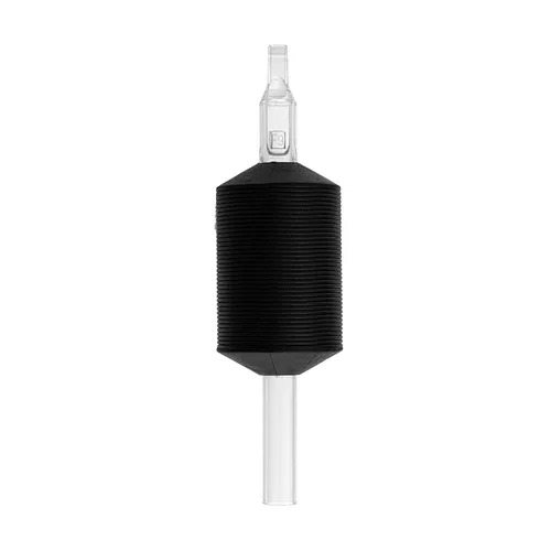 Miniatura 11 de VORTEX - Empuñaduras de tubo desechables de silicona suave de 1.25 pulgadas, color negro, con puntas largas transparentes, 15 unidades (7D)