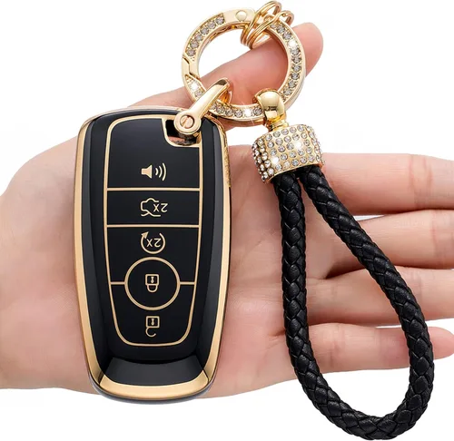 Funda para llavero Ford, compatible con Ford Fusion F150 F250 F350 F450 F550 Edge Explorer Smart Key Premium Soft TPU Anti-polvo Protección completa
