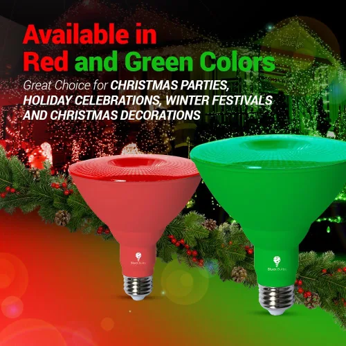 Miniatura 4 de Paquete de 2 luces de inundación color verde LED BlueX Par38, de 18 vatios (equivalente a 120 vatios), regulables, luces verdes LED base E26