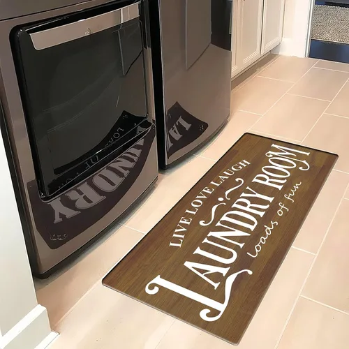 Miniatura 12 de Alfombra de cocina de 20 x 48 pulgadas, antigüedad, antideslizante, alfombra de goma natural duradera para cocina