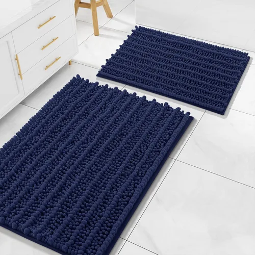 Miniatura 15 de Arotive Juego de 2 alfombras de baño de felpilla de lujo, extra suaves, absorbentes, peludas y alfombras de baño de contorno en forma de U