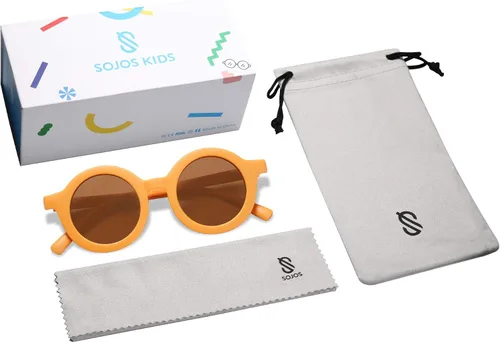Miniatura 5 de SOJOS - Lentes de sol redondos polarizados para niños y niñas, protección ultravioleta 400 (UV400), lentes de sol para las vacaciones en la playa