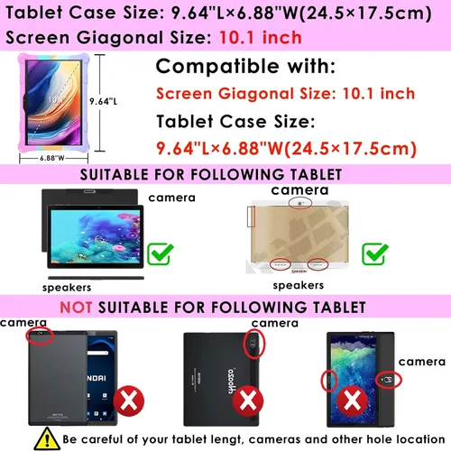 Miniatura 2 de DETUOSI Winsing 10 - Funda de silicona compatible con Dragon Touch Notepad K10, funda universal para tablet de 10 pulgadas, funda protectora Negro