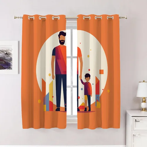 Miniatura 99 de Cortinas opacas de cocina con pintura al óleo de Europa rosa y negra para ventanas, cenefas opacas modernas de torre Eiffel de poliéster multicapa
