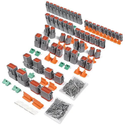 Miniatura 6 de JRready ST6320 - Kit de conectores Deutsch de 372 piezas, conector DT gris de 2 3 4 6 8 12 pines con contactos sólidos de tamaño 16 (20-14AWG)