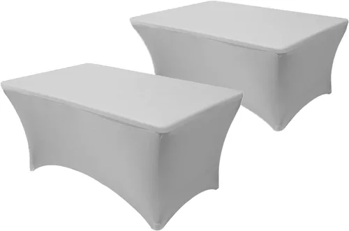Miniatura 38 de YOUR CHAIR COVERS - Paquete de 2 manteles de mesa elásticos de elastano para mesas rectangulares de 6 pies, 72 pulgadas de largo x 30 pulgadas