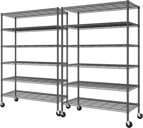 Miniatura 10 de Romorgniz Estantes de almacenamiento de 82 pulgadas de alto x 45 pulgadas de ancho x 18 pulgadas de profundidad con ruedas, estantería de alambre